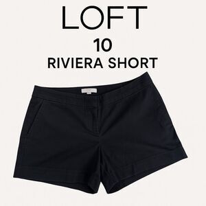 LOFT Riviera Black Stretch Cotton Chino Shorts - Size 10